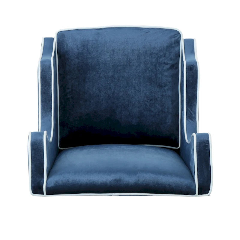 Fauteuil club en velours à dossier haut avec large dossier