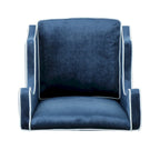Fauteuil club en velours à dossier haut avec large dossier