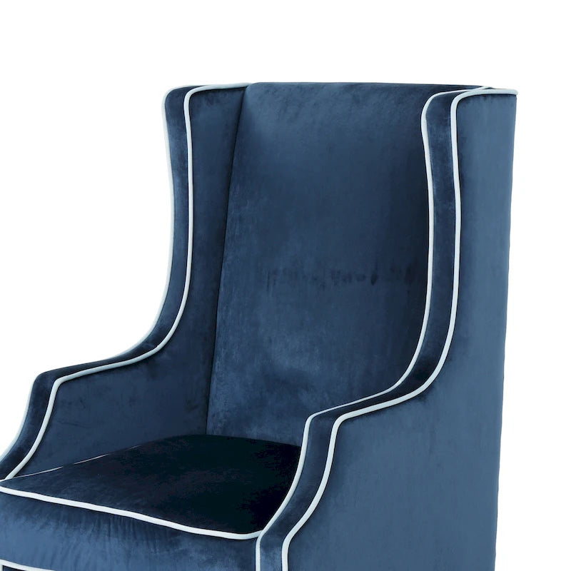 Fauteuil club en velours à dossier haut avec large dossier