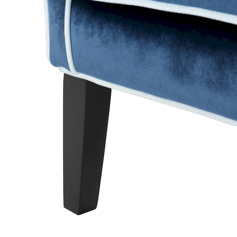 Fauteuil club en velours à dossier haut avec large dossier