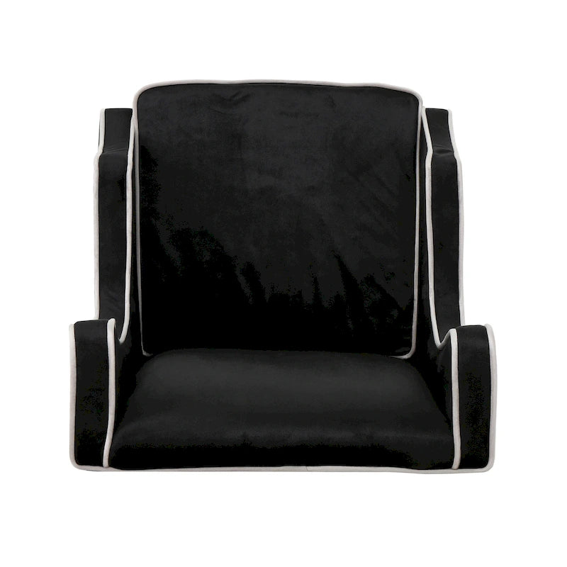 Fauteuil club en velours à dossier haut avec large dossier