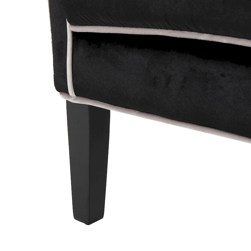 Fauteuil club en velours à dossier haut avec large dossier