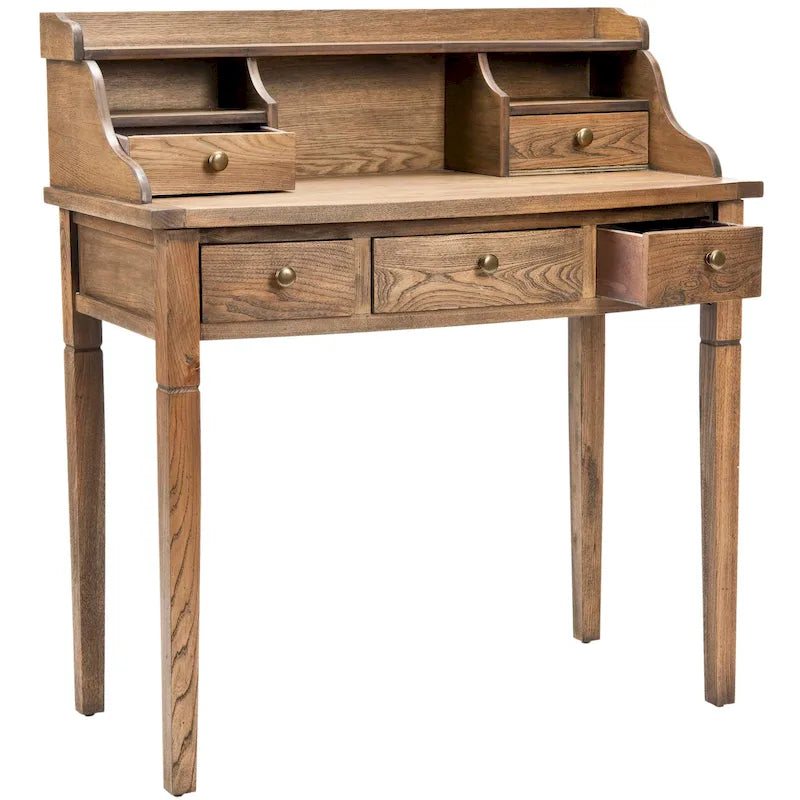 Bureau à 5 tiroirs avec niches de rangement