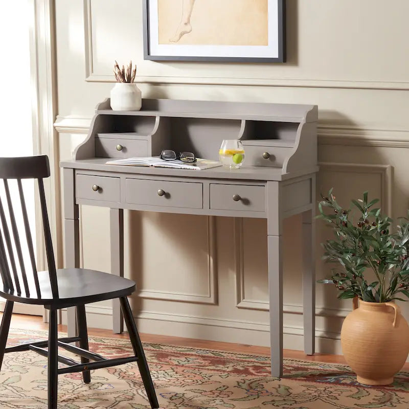 Bureau à 5 tiroirs avec niches de rangement