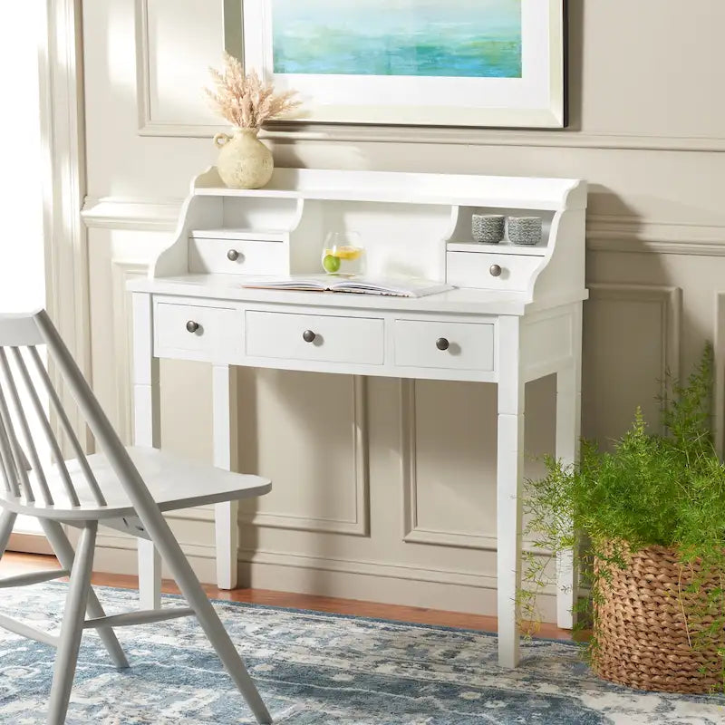 Bureau à 5 tiroirs avec niches de rangement