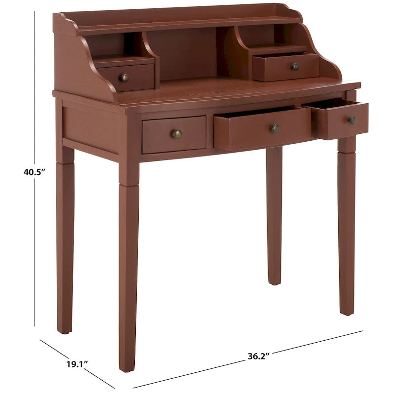 Bureau à 5 tiroirs avec niches de rangement