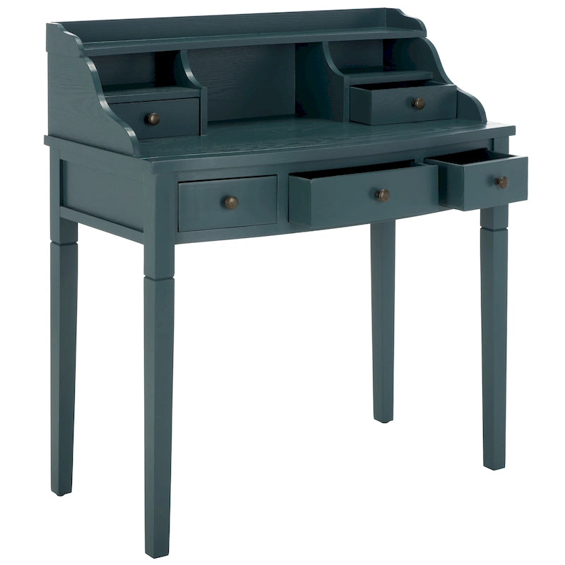Bureau à 5 tiroirs avec niches de rangement