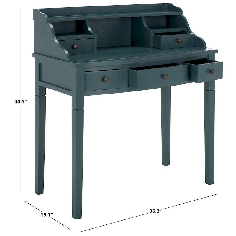 Bureau à 5 tiroirs avec niches de rangement