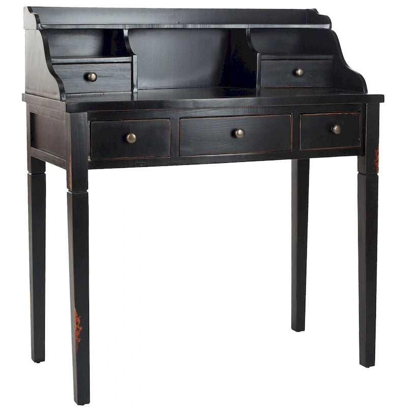Bureau à 5 tiroirs avec niches de rangement