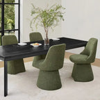 Chaise de salle à manger pivotante sans accoudoirs avec dossier haut rembourré