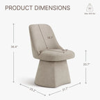 Chaise de salle à manger pivotante sans accoudoirs avec dossier haut rembourré