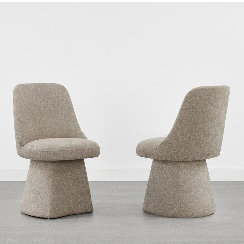 Chaise de salle à manger pivotante sans accoudoirs avec dossier haut rembourré