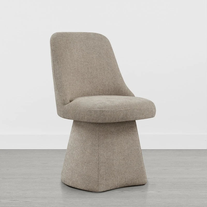 Chaise de salle à manger pivotante sans accoudoirs avec dossier haut rembourré