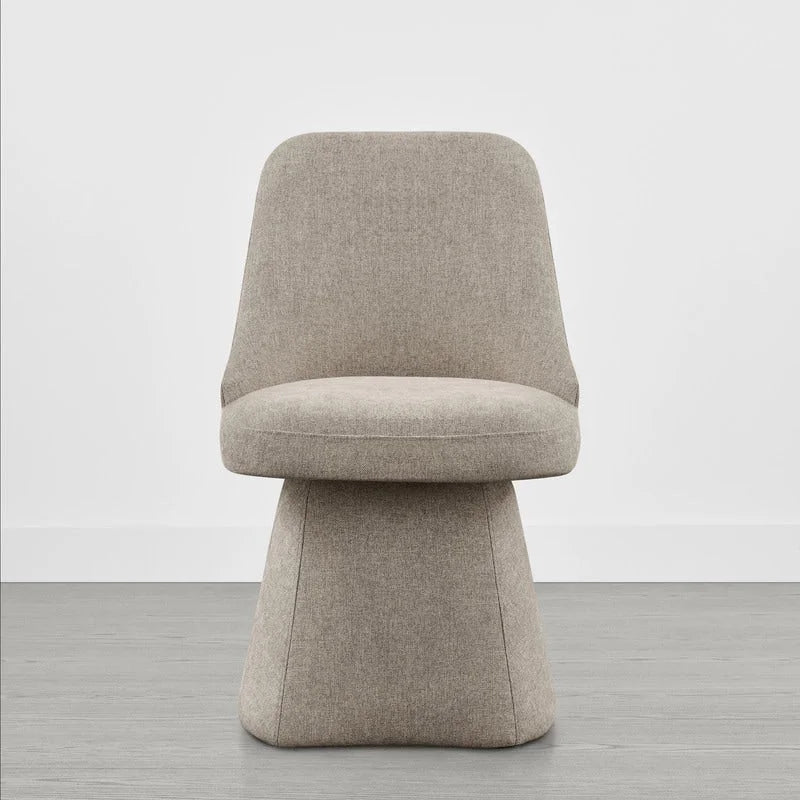 Chaise de salle à manger pivotante sans accoudoirs avec dossier haut rembourré