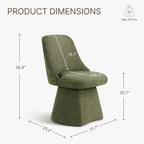 Chaise de salle à manger pivotante sans accoudoirs avec dossier haut rembourré