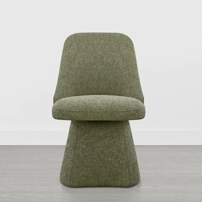 Chaise de salle à manger pivotante sans accoudoirs avec dossier haut rembourré