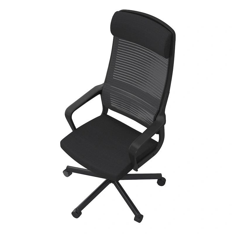 Chaise de bureau ergonomique pivotante en maille, réglable en hauteur et avec appuie-tête