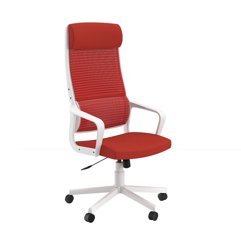 Chaise de bureau ergonomique pivotante en maille, réglable en hauteur et avec appuie-tête