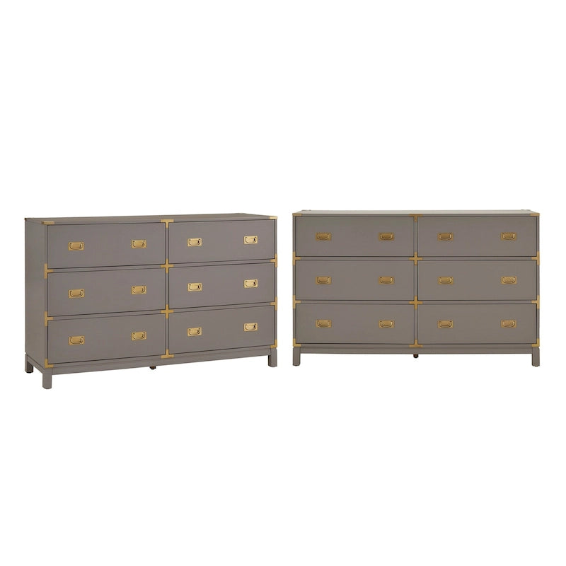 Commode de style campagne avec quincaillerie dorée