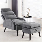 Chaise longue réglable avec pouf de rangement