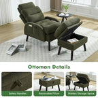 Chaise longue réglable avec pouf de rangement
