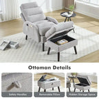 Chaise longue réglable avec pouf de rangement