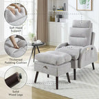 Chaise longue réglable avec pouf de rangement