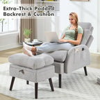 Chaise longue réglable avec pouf de rangement