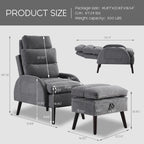 Chaise longue réglable avec pouf de rangement