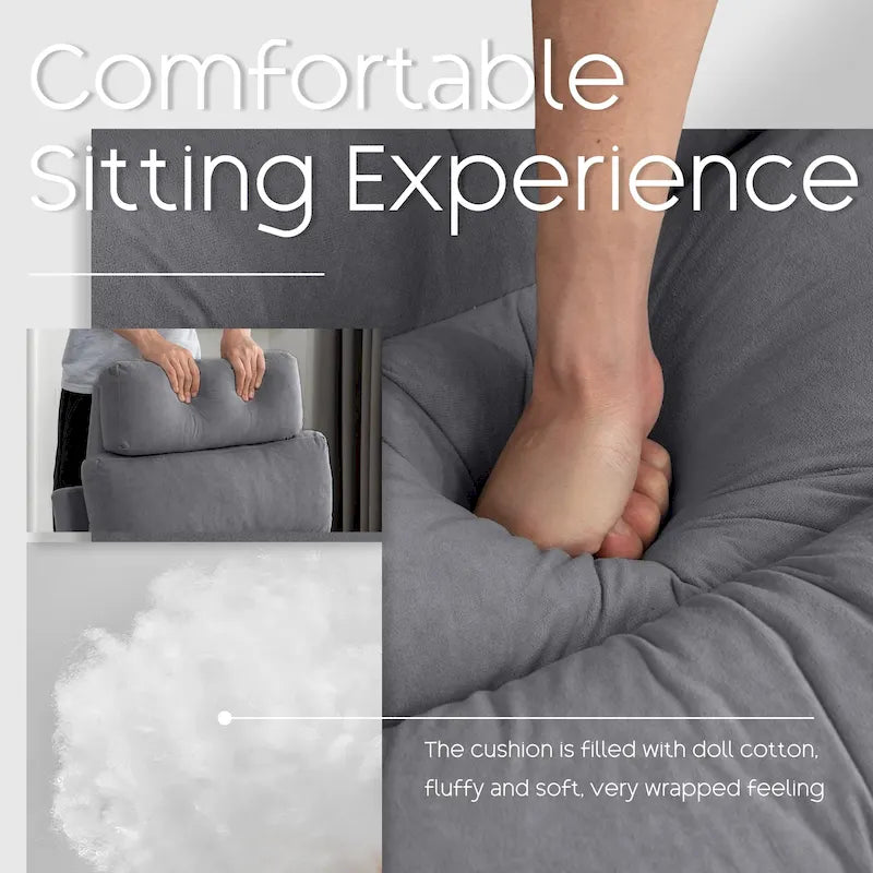 Chaise longue réglable avec pouf de rangement
