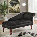 Chaise longue de rangement capitonnée