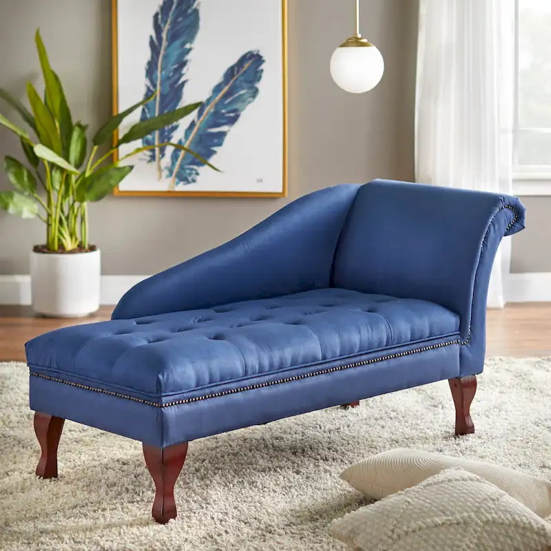 Chaise longue de rangement capitonnée
