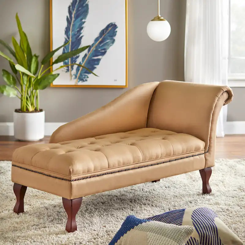 Chaise longue de rangement capitonnée
