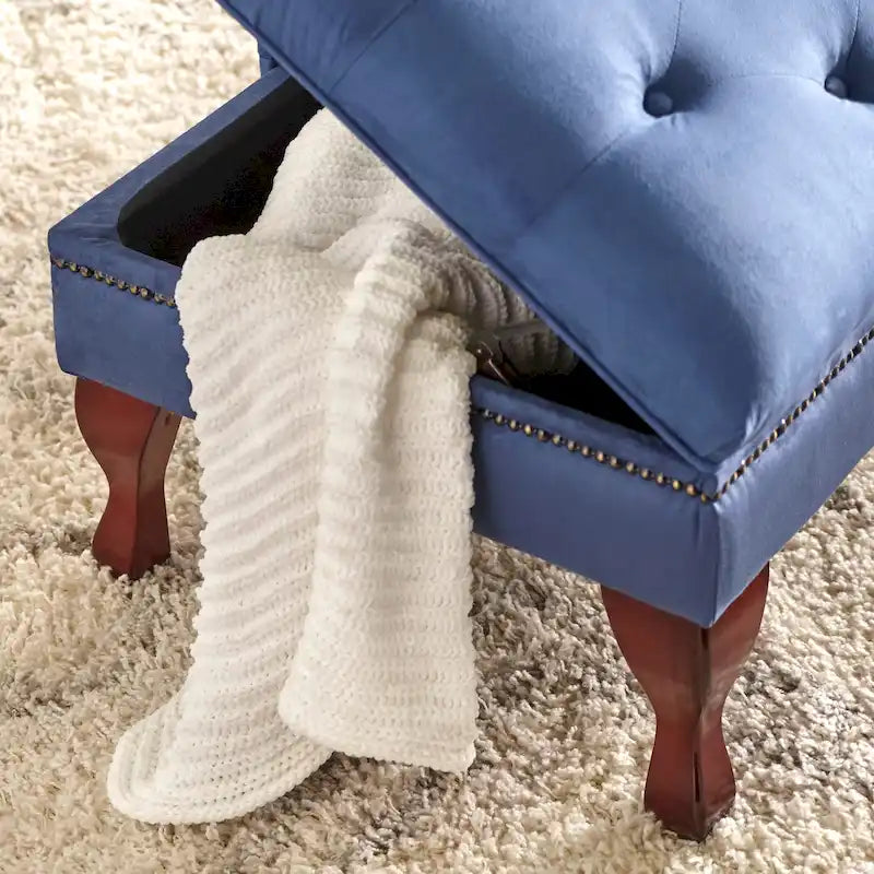 Chaise longue de rangement capitonnée