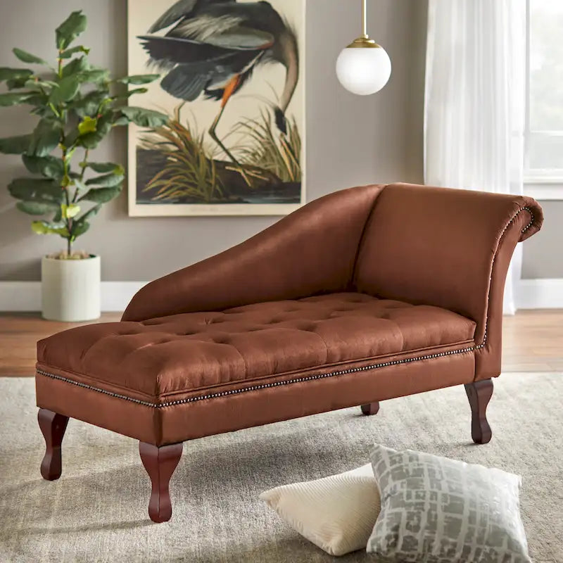 Chaise longue de rangement capitonnée