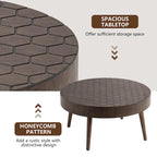 Table basse en bois massif marron rustique pour salon