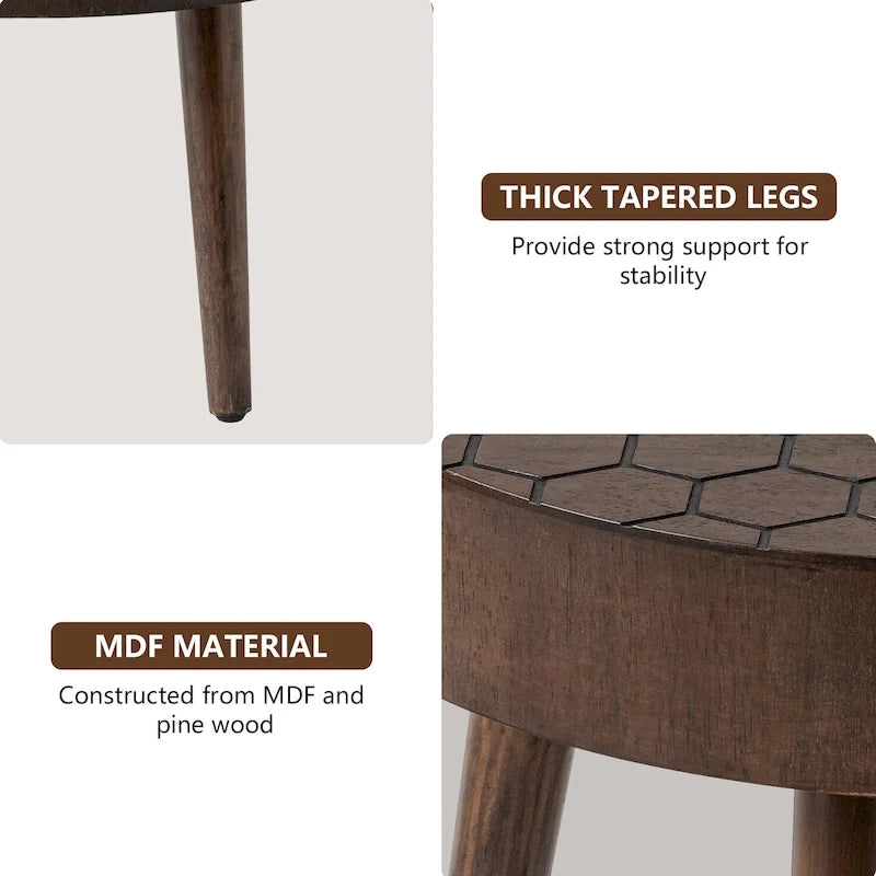 Table basse en bois massif marron rustique pour salon