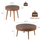 Table basse en bois massif marron rustique pour salon