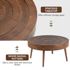 Table basse en bois massif marron rustique pour salon