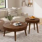 Table basse en bois massif marron rustique pour salon