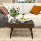 Table basse en bois massif marron rustique pour salon