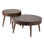 Table basse en bois massif marron rustique pour salon