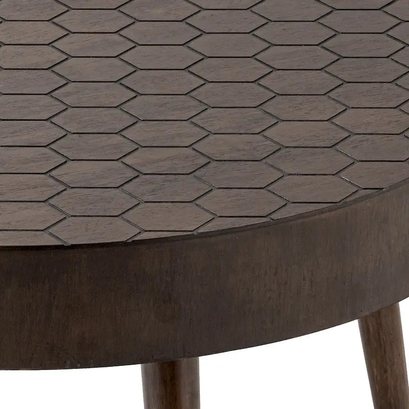 Table basse en bois massif marron rustique pour salon