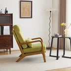 Fauteuil d'appoint à dossier haut avec cadre en bois et accoudoirs rembourrés
