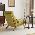 Fauteuil d'appoint à dossier haut avec cadre en bois et accoudoirs rembourrés