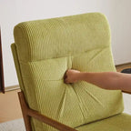 Fauteuil d'appoint à dossier haut avec cadre en bois et accoudoirs rembourrés