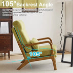 Fauteuil d'appoint à dossier haut avec cadre en bois et accoudoirs rembourrés