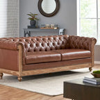 Canapé Chesterfield 3 places avec clous décoratifs et capitonnage