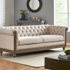 Canapé Chesterfield 3 places avec clous décoratifs et capitonnage