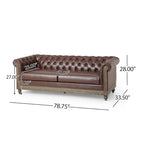 Canapé Chesterfield 3 places avec clous décoratifs et capitonnage